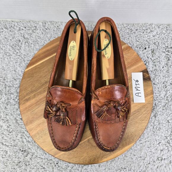Allen Edmonds Mens 10D Nashua Brown Leather Kiltie Tassel Fringe Loafer 42252 main image 14
